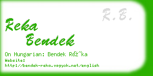 reka bendek business card